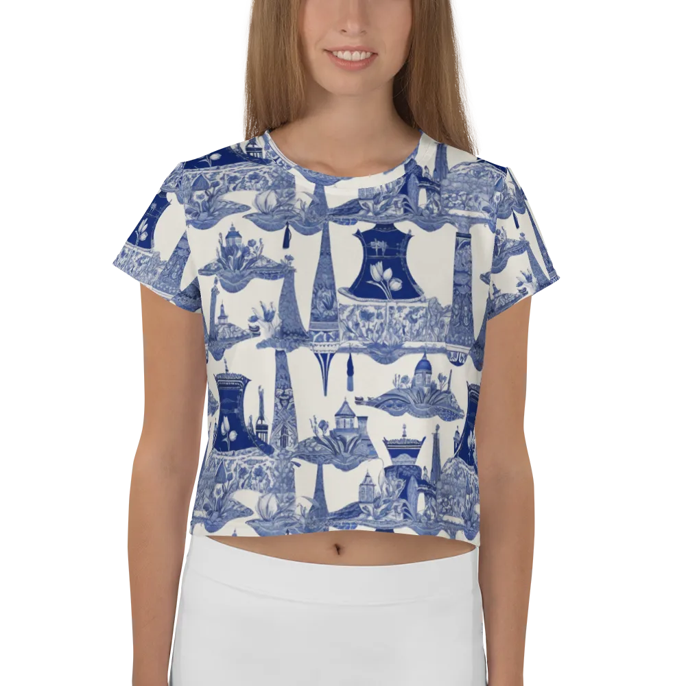 Cobalt Cabinet Garden on Crop Tee — Front