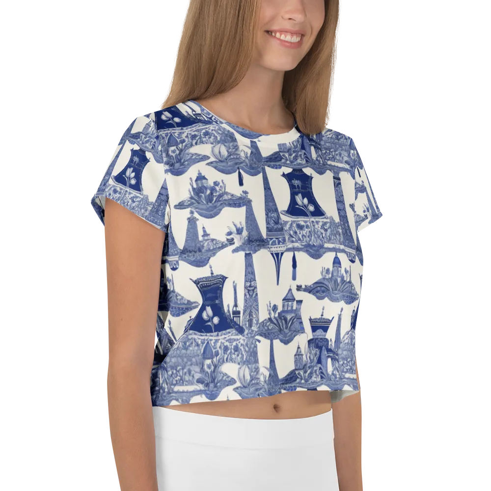 Cobalt Cabinet Garden on Crop Tee — Right