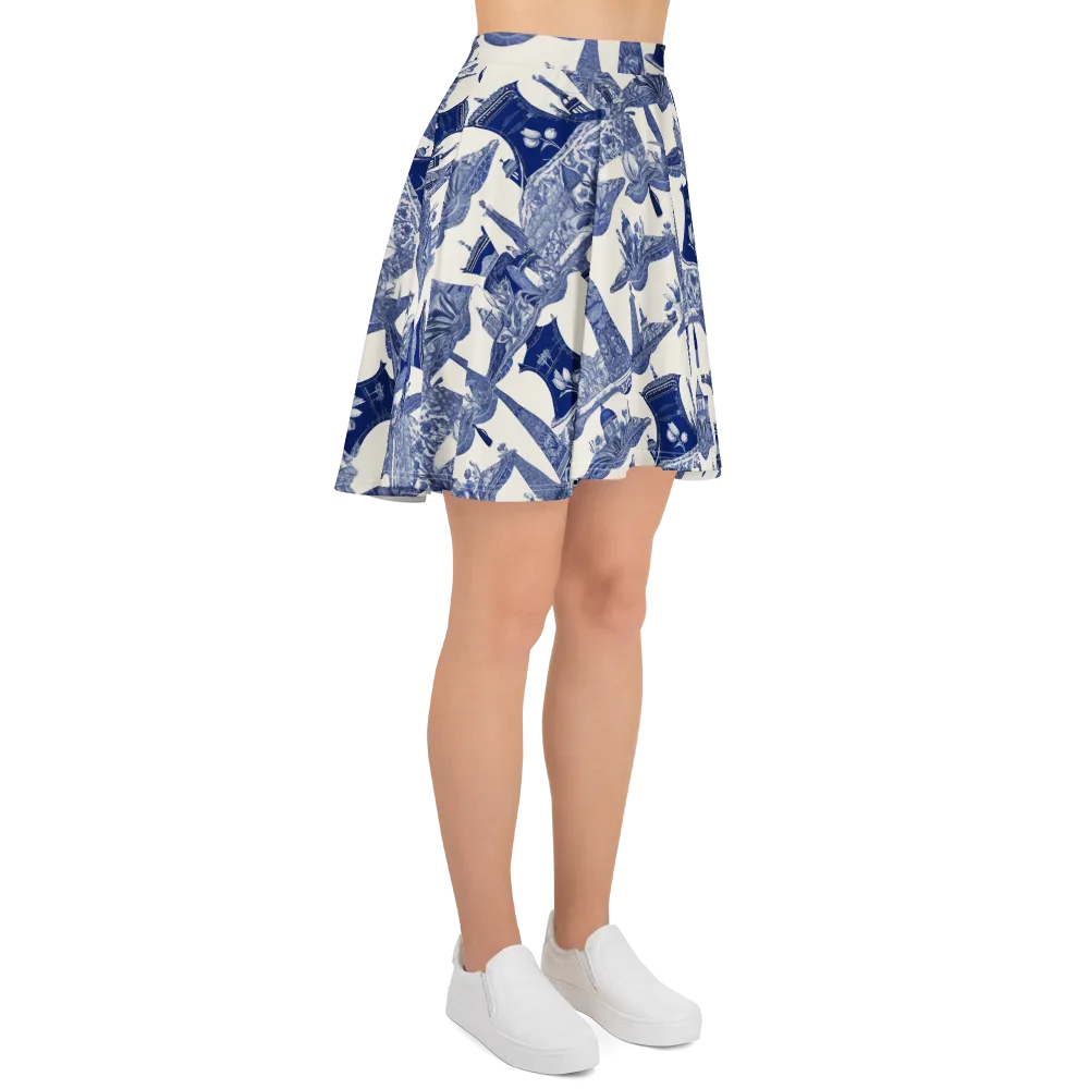 Cobalt Cabinet Garden on Skater Skirt — Right