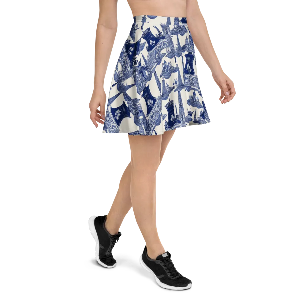 Cobalt Cabinet Garden on Skater Skirt — Right