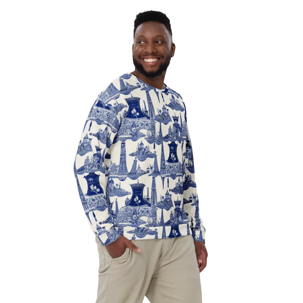Cobalt Cabinet Garden on Sweatshirt — Front