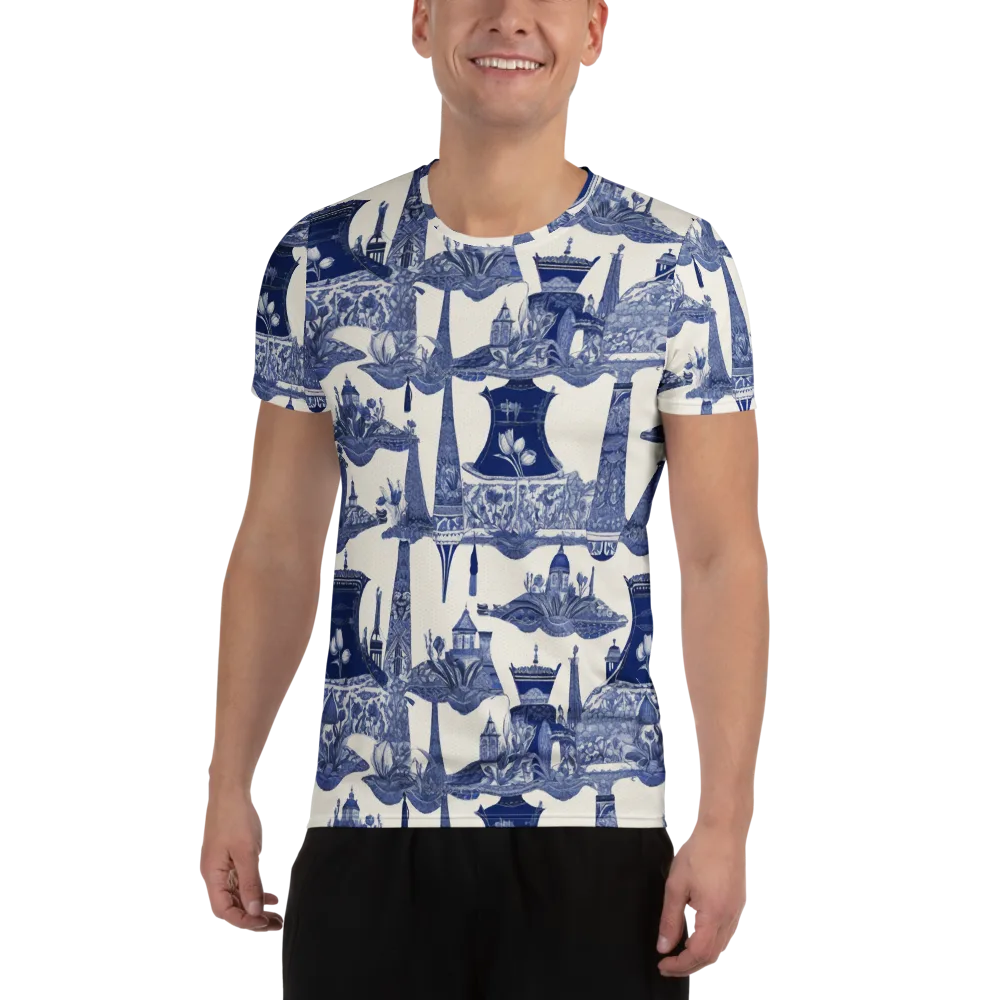 Cobalt Cabinet Garden on Men's Athletic T-Shirt — Front