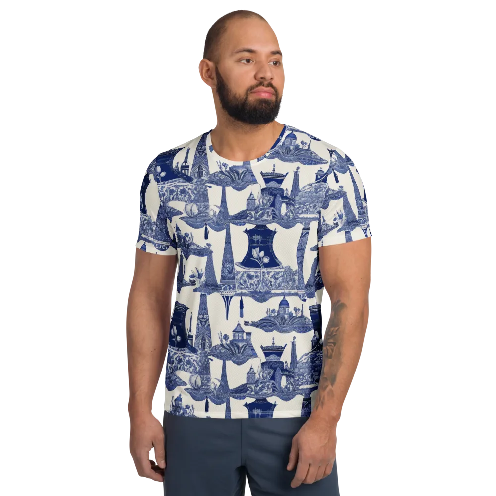 Cobalt Cabinet Garden on Men's Athletic T-Shirt — Front