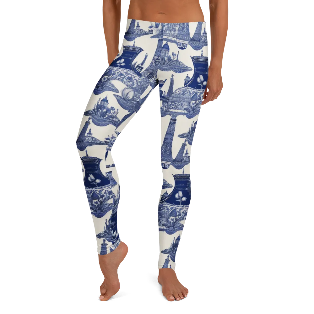 Cobalt Cabinet Garden on Leggings — Front