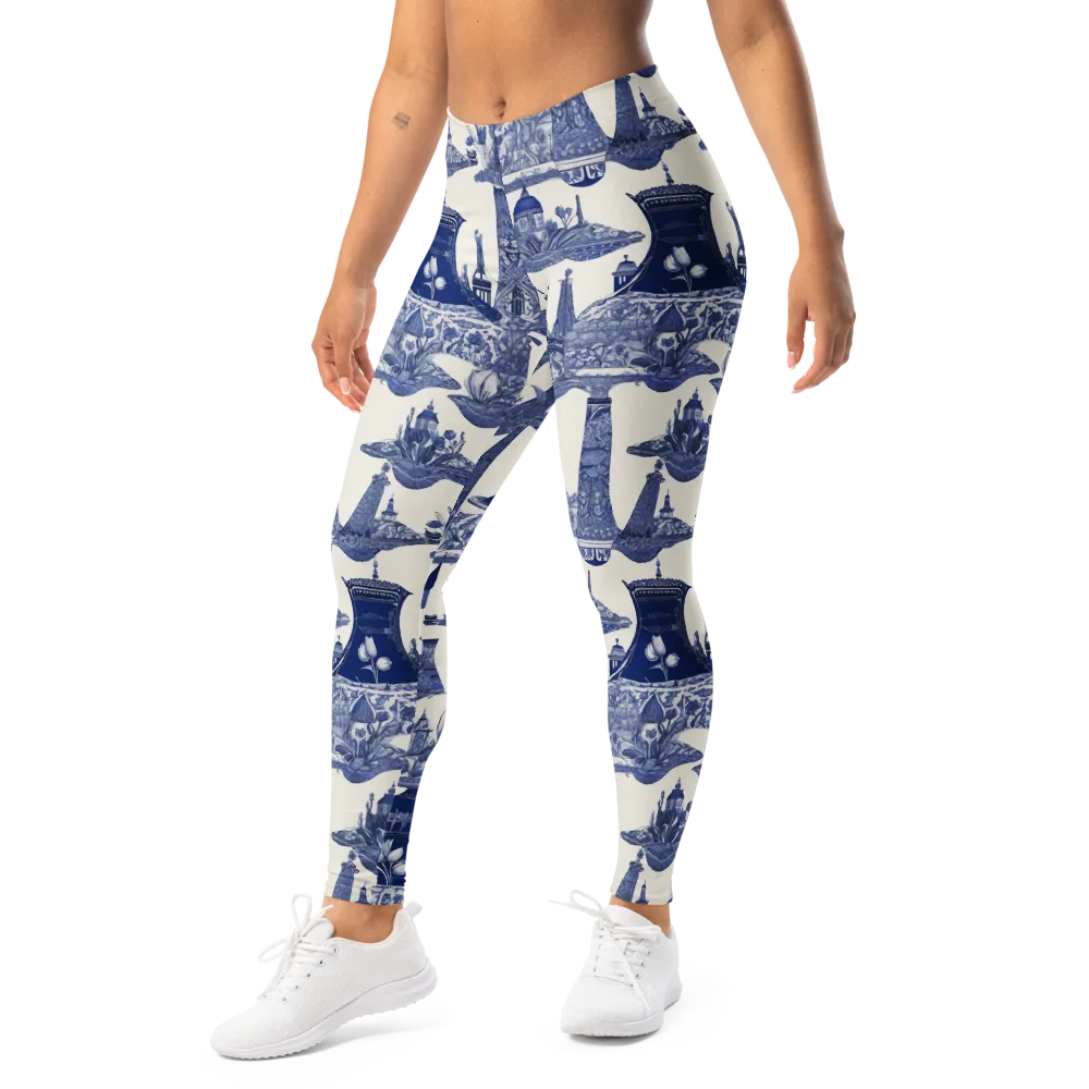 Cobalt Cabinet Garden on Leggings — Left Front