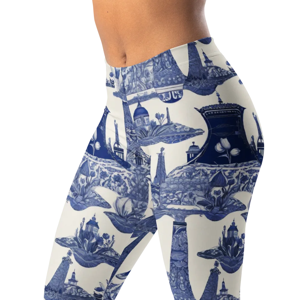 Cobalt Cabinet Garden on Leggings — Left Front