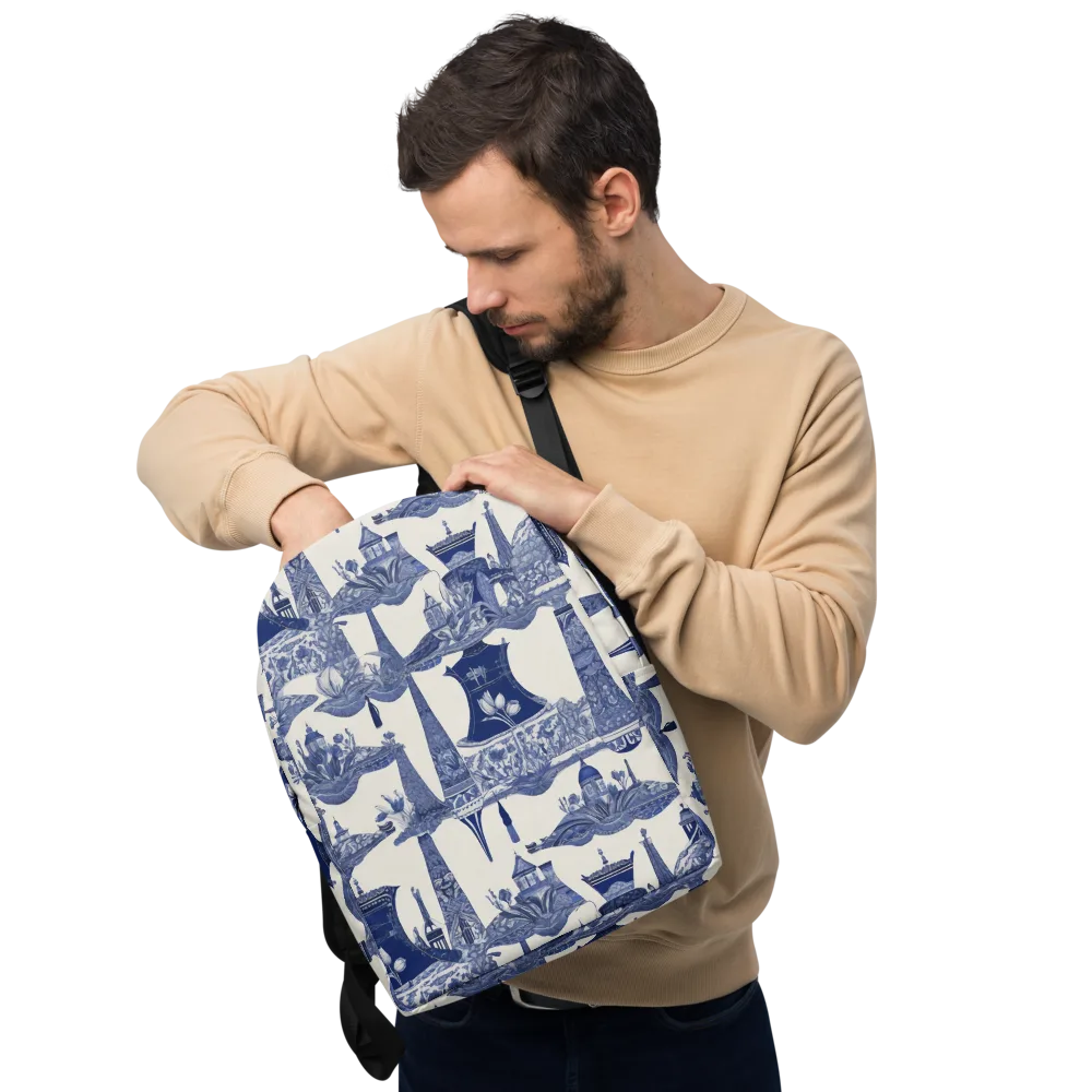 Cobalt Cabinet Garden on Minimalist Backpack — Front