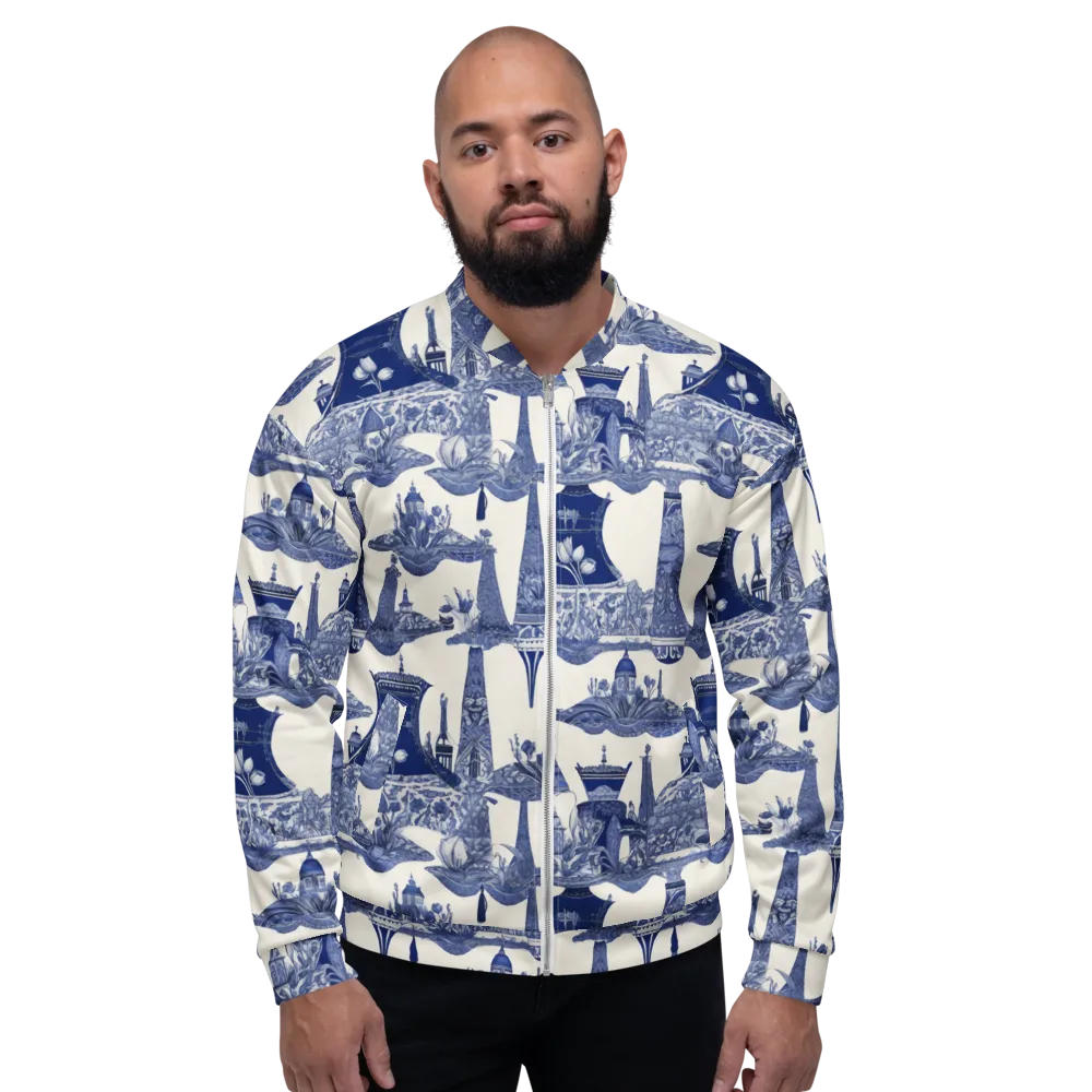Cobalt Cabinet Garden on Bomber Jacket — Front
