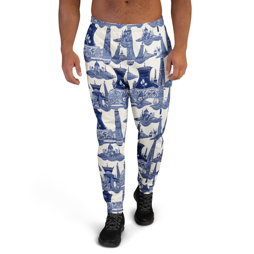 Cobalt Cabinet Garden on Men's Joggers — Front
