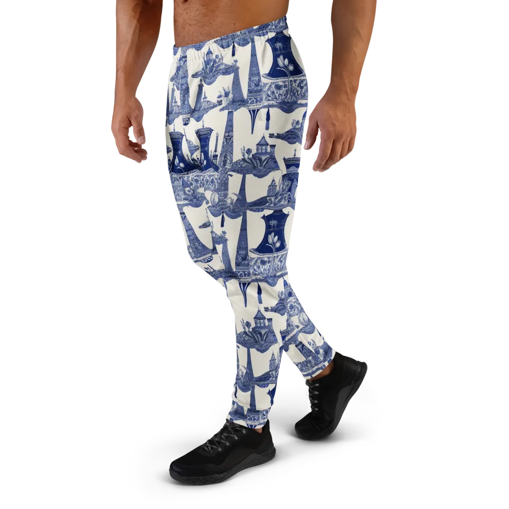 Cobalt Cabinet Garden on Men's Joggers — Left