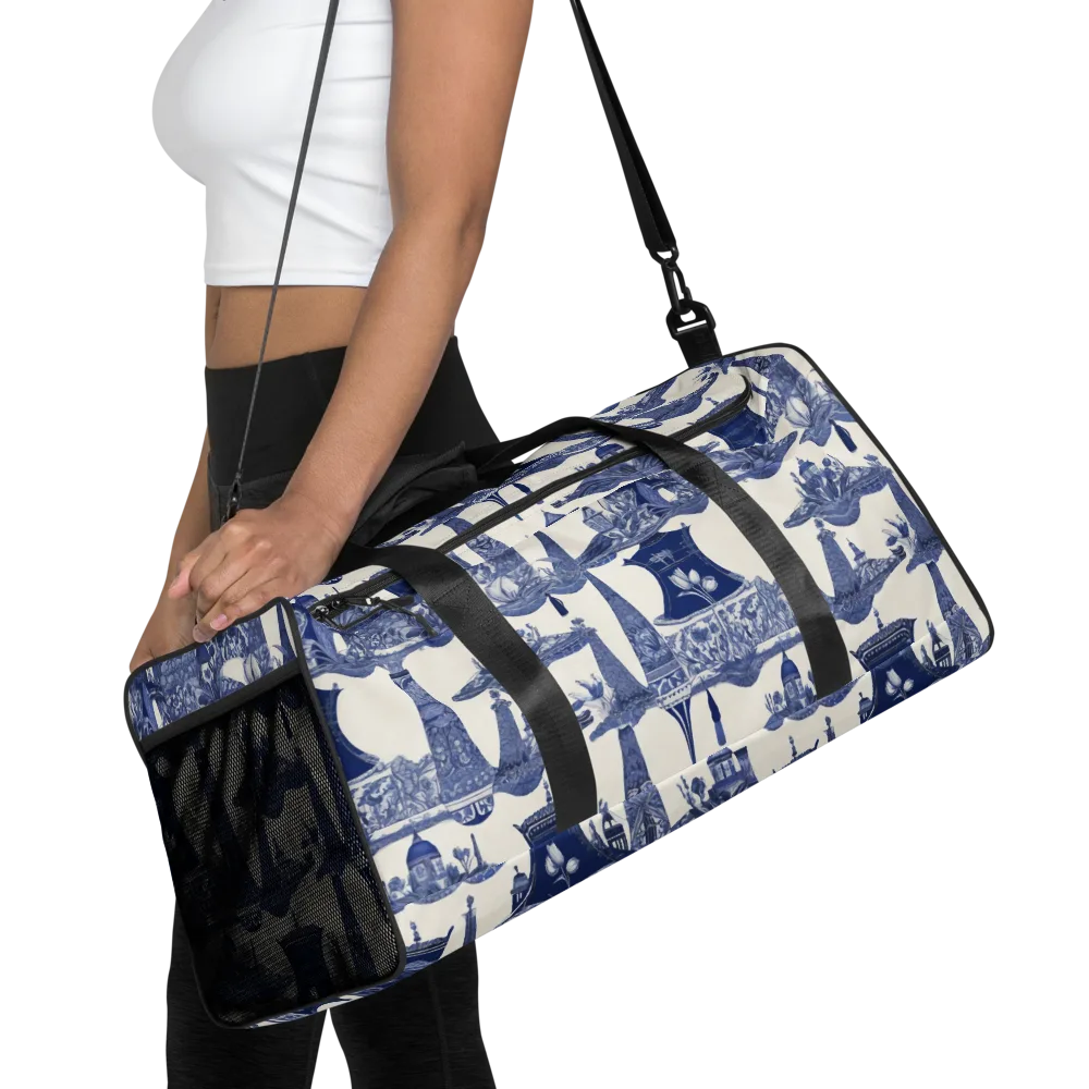 Cobalt Cabinet Garden on Duffle Bag — Front