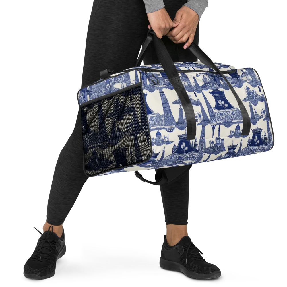 Cobalt Cabinet Garden on Duffle Bag — Right Front