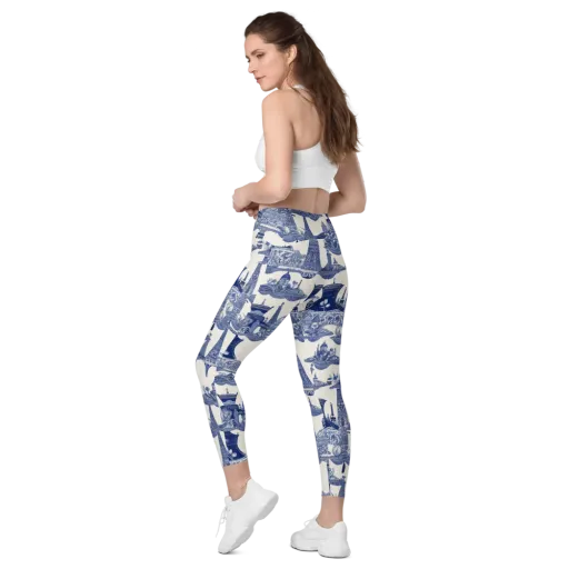 Cobalt Cabinet Garden on a Leggings with Pockets