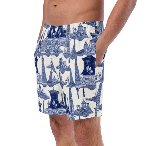 Cobalt Cabinet Garden on a Swim Trunks