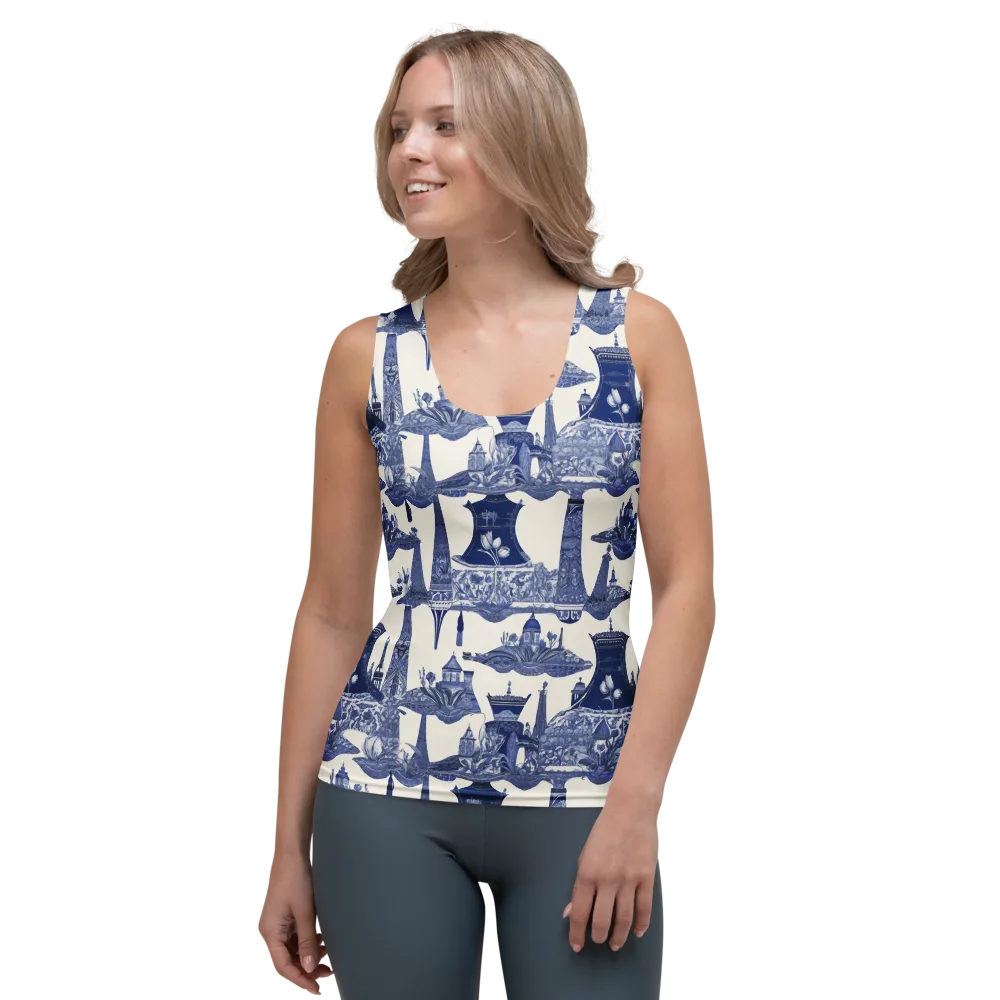 Cobalt Cabinet Garden on Women's Tank Top — Front