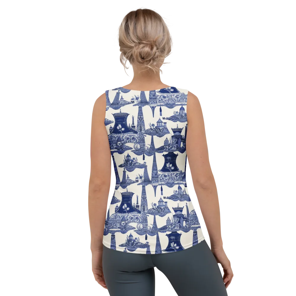 Cobalt Cabinet Garden on Women's Tank Top — Back