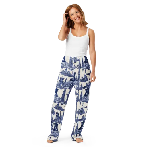 Cobalt Cabinet Garden on a Women's Pajama Pants
