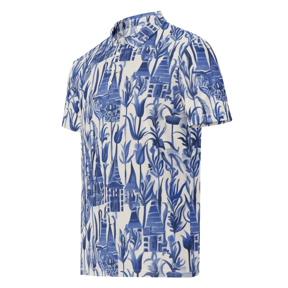 Bluebell Borough on Men's Slim Fit Polo Shirt — Left Front