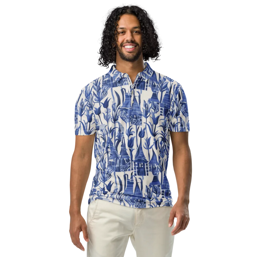 Bluebell Borough on Men's Slim Fit Polo Shirt — Front