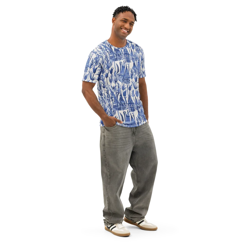Bluebell Borough on Men's Cotton Crew Neck T-Shirt — Right Front