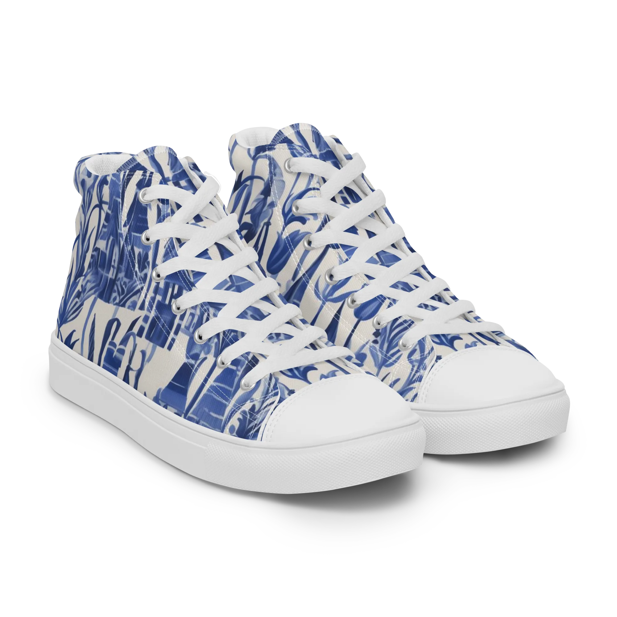 Bluebell Borough on Men's High Top Canvas Shoes — Right Front