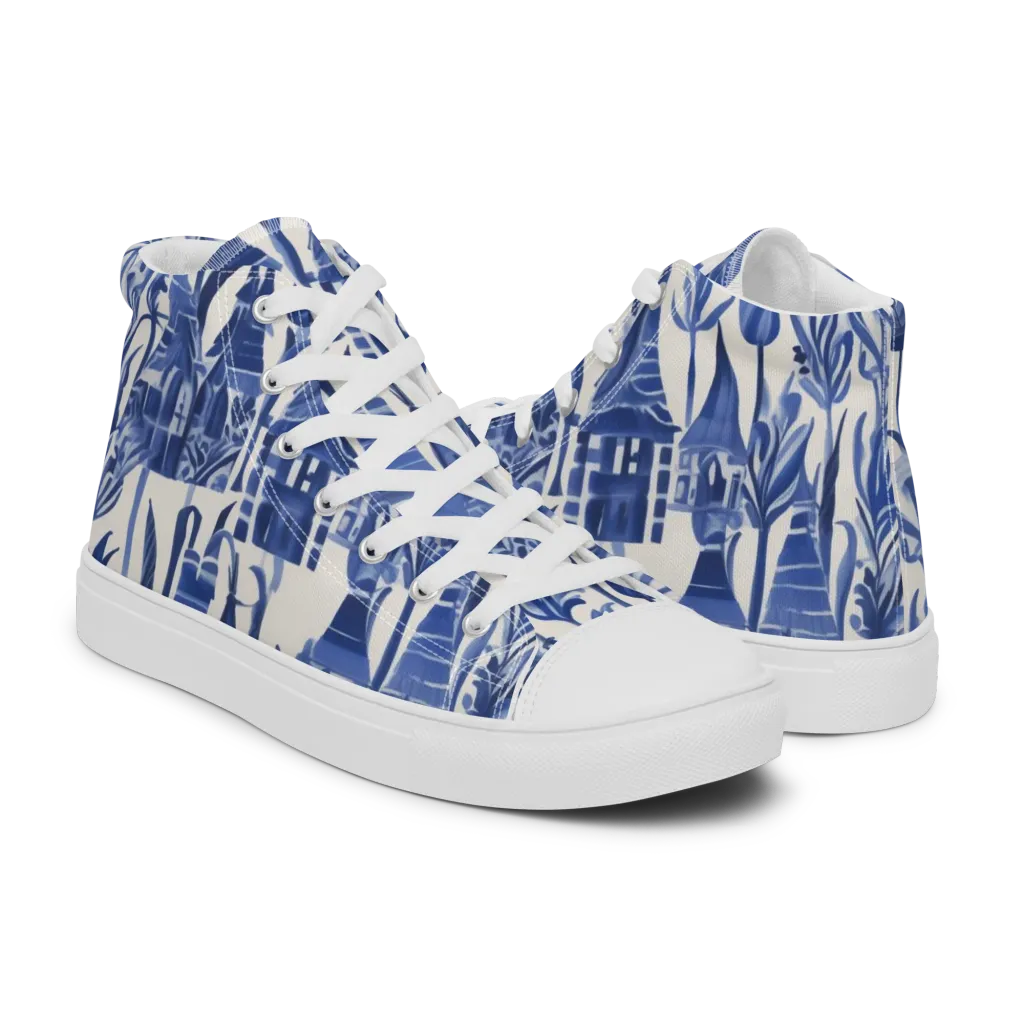 Bluebell Borough on Men's High Top Canvas Shoes — Right