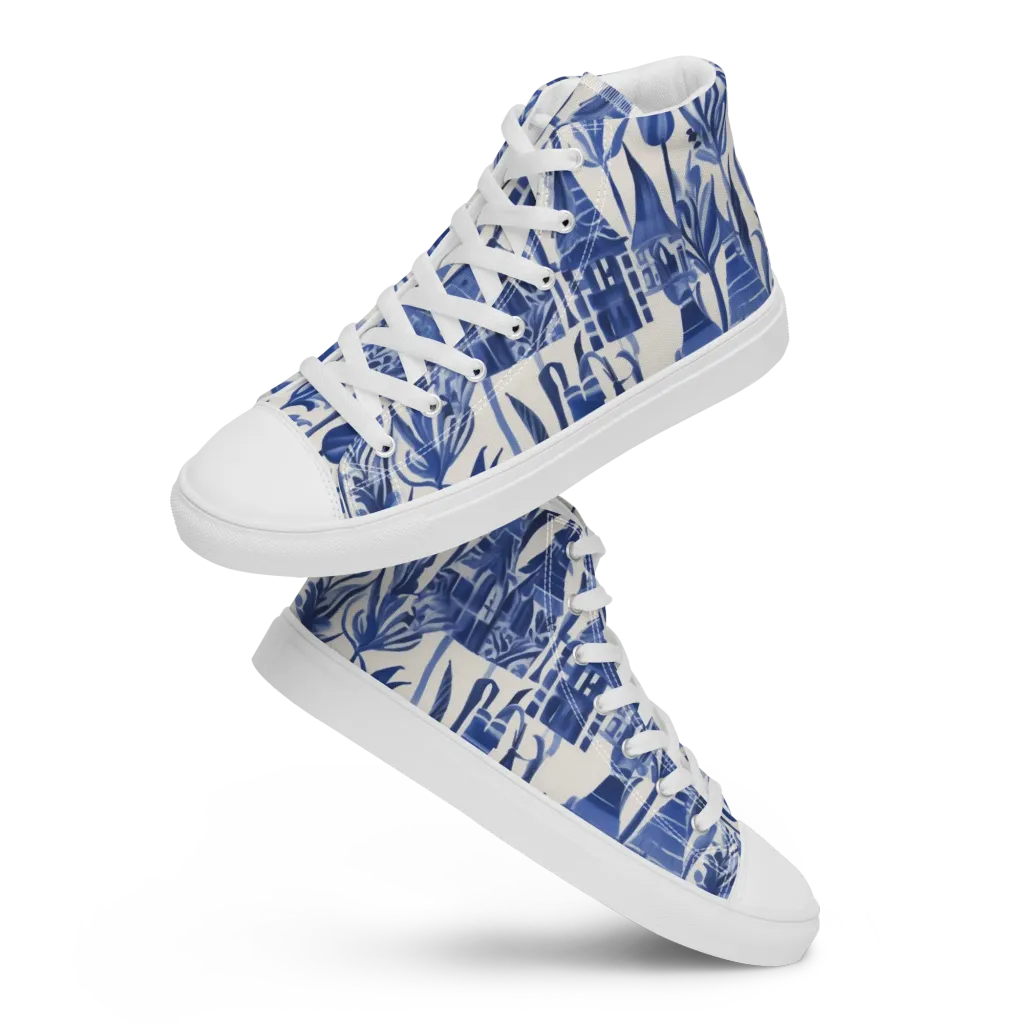 Bluebell Borough on Men's High Top Canvas Shoes — Front