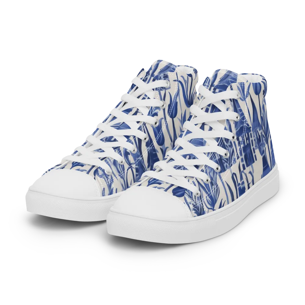 Bluebell Borough on Women's High Top Canvas Shoes — Left Front