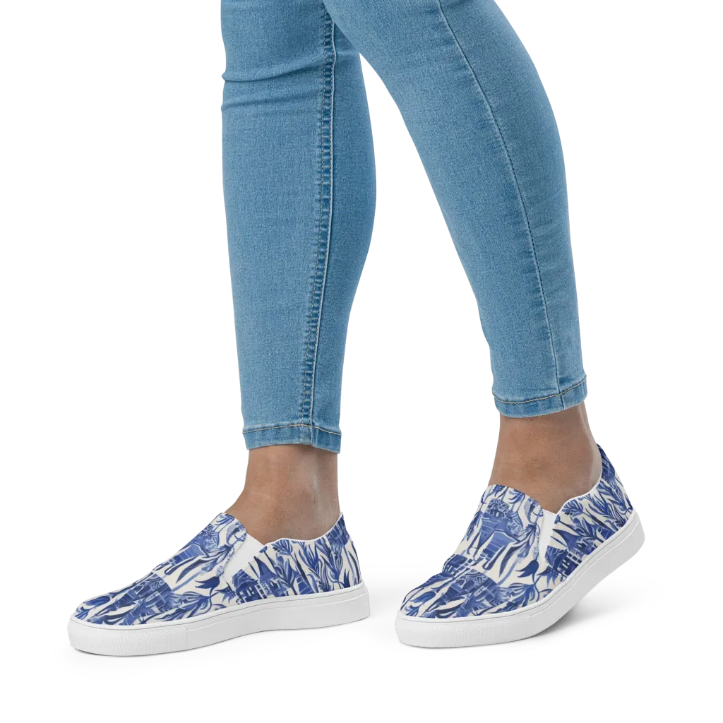 Bluebell Borough on Women's Slip-On Canvas Shoes — Front