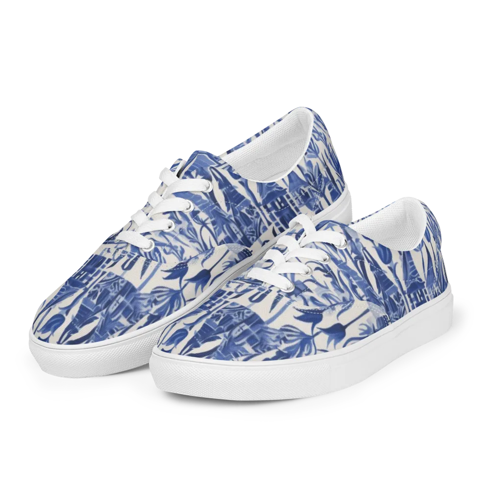 Bluebell Borough on Men's Lace-Up Canvas Shoes — Left Front
