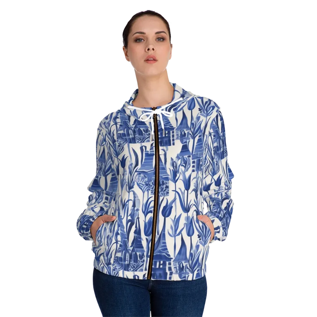 Bluebell Borough on Women's Full-Zip Hoodie — Front On Person