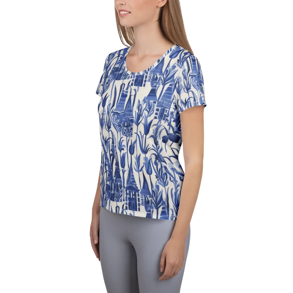 Bluebell Borough on Women's Athletic T-Shirt — Left