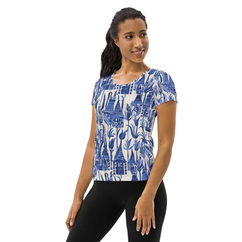 Bluebell Borough on Women's Athletic T-Shirt — Left