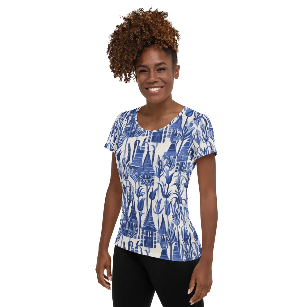 Bluebell Borough on Women's Athletic T-Shirt — Left