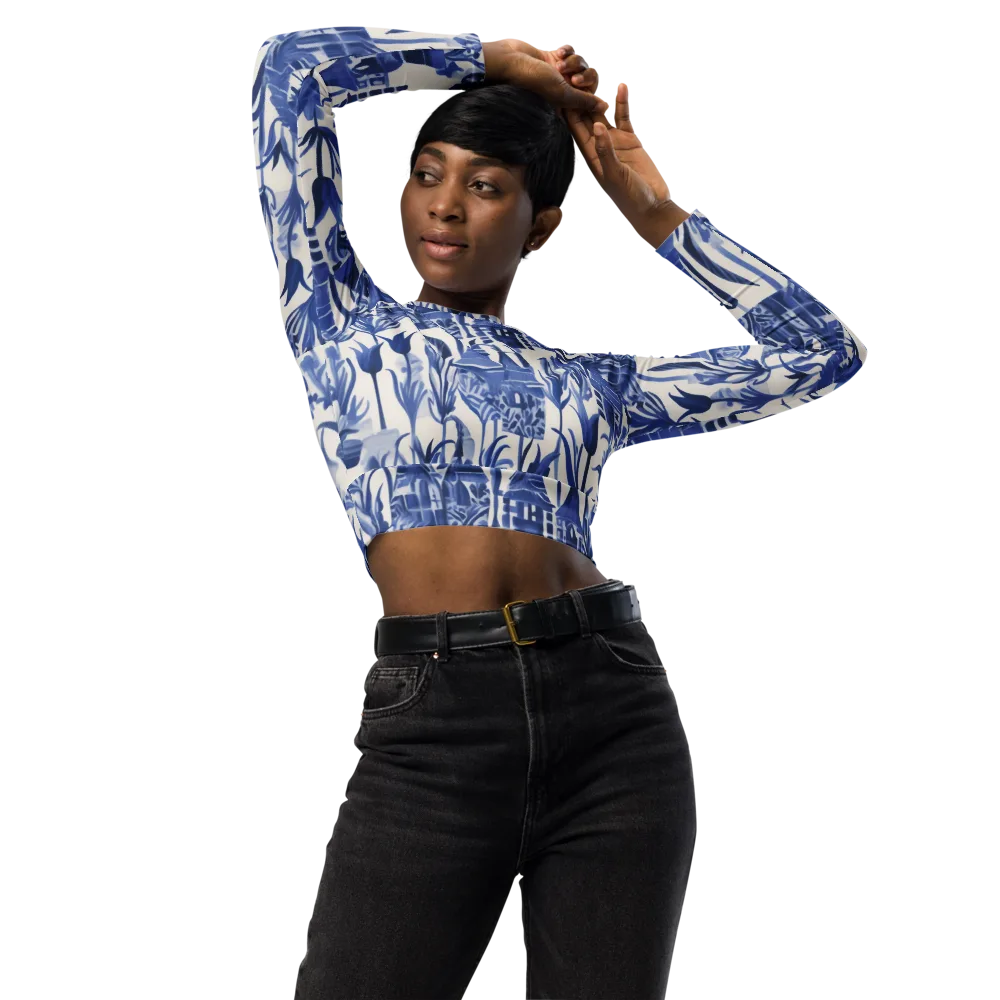 Bluebell Borough on Long Sleeve Crop Top — Front