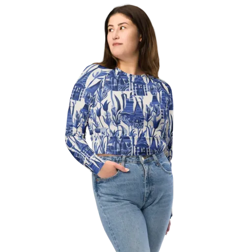Bluebell Borough on a Long Sleeve Crop Top
