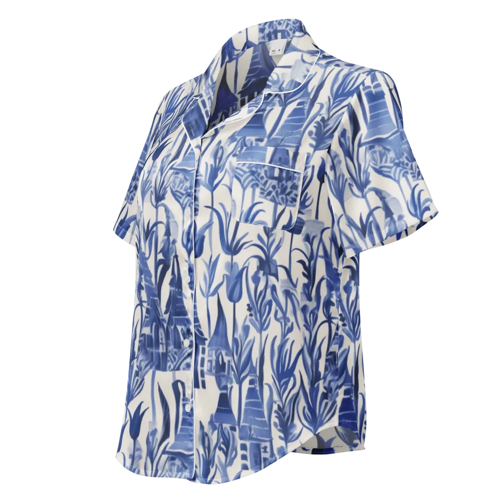 Bluebell Borough on Women's Short Sleeve Pajama Top — Left Front