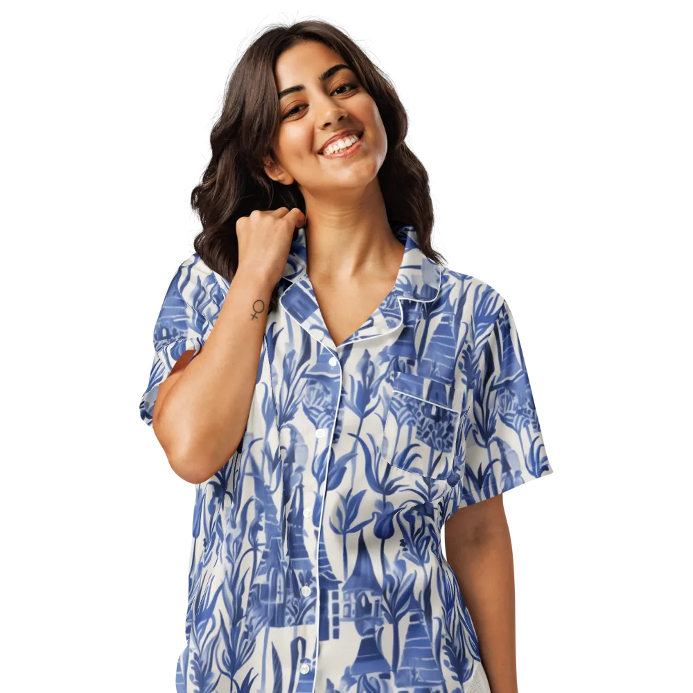 Bluebell Borough on Women's Short Sleeve Pajama Top — Front