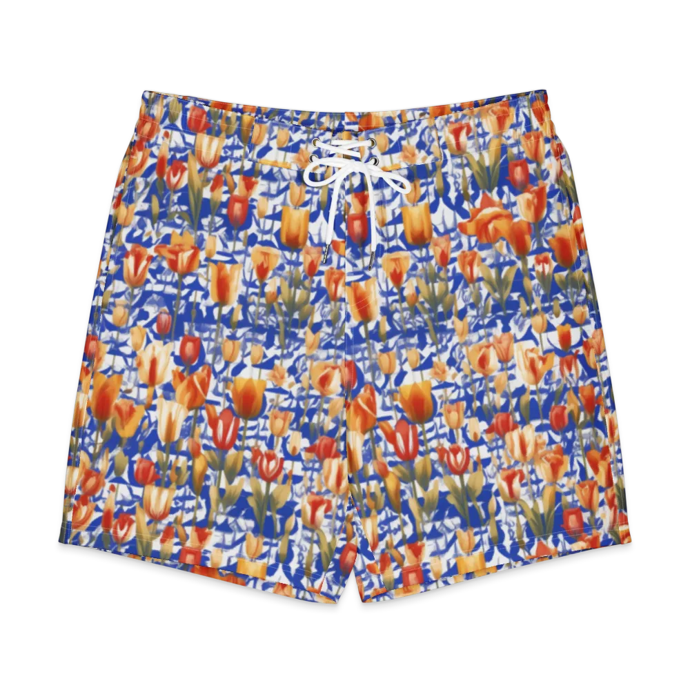 Cobalt Tulip Riot on Men's Board Shorts — Front
