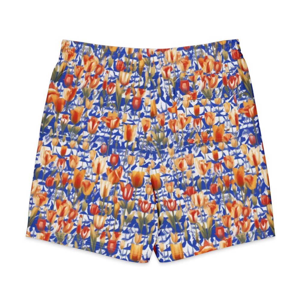 Cobalt Tulip Riot on Men's Board Shorts — Back