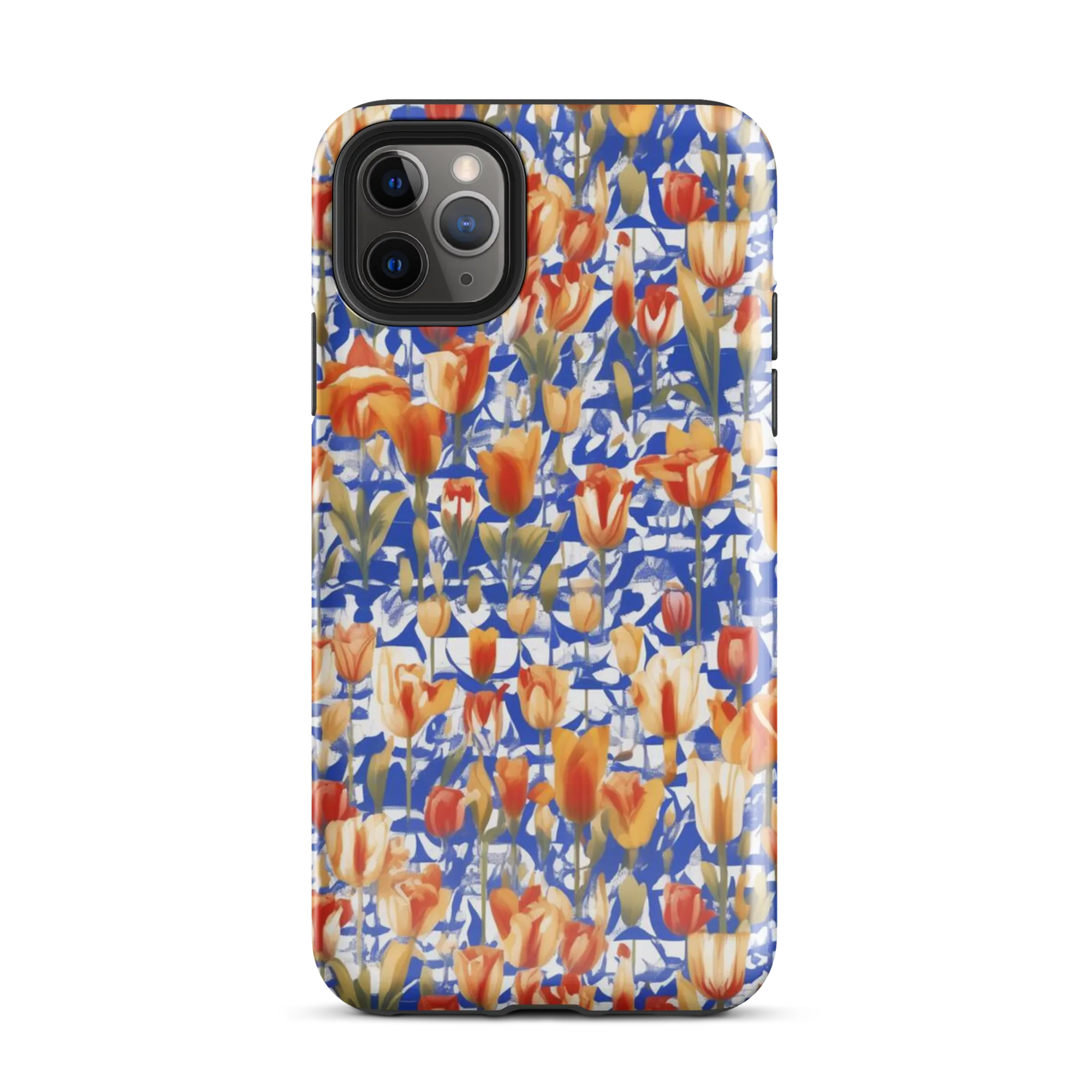 Cobalt Tulip Riot on Tough Case for iPhone® — Front