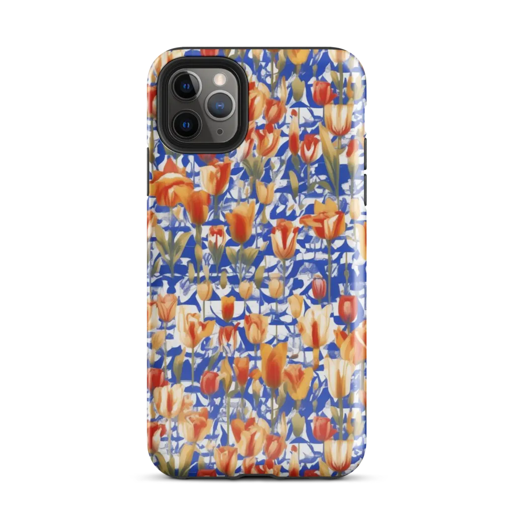 Cobalt Tulip Riot on Tough Case for iPhone® — Front