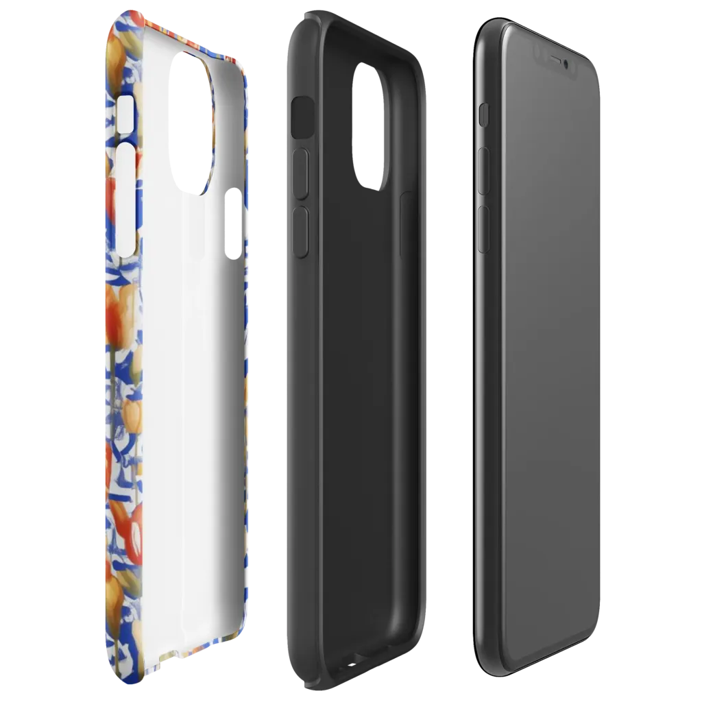 Cobalt Tulip Riot on Tough Case for iPhone® — Right