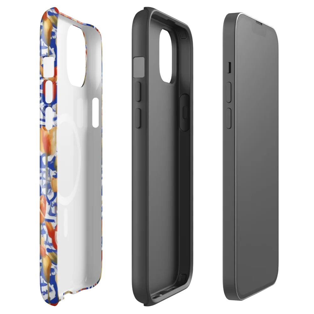Cobalt Tulip Riot on MagSafe Tough Case for iPhone® — Front