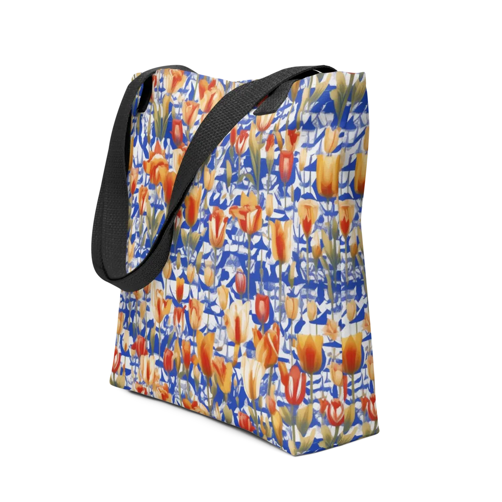 Cobalt Tulip Riot on Tote Bag — Front