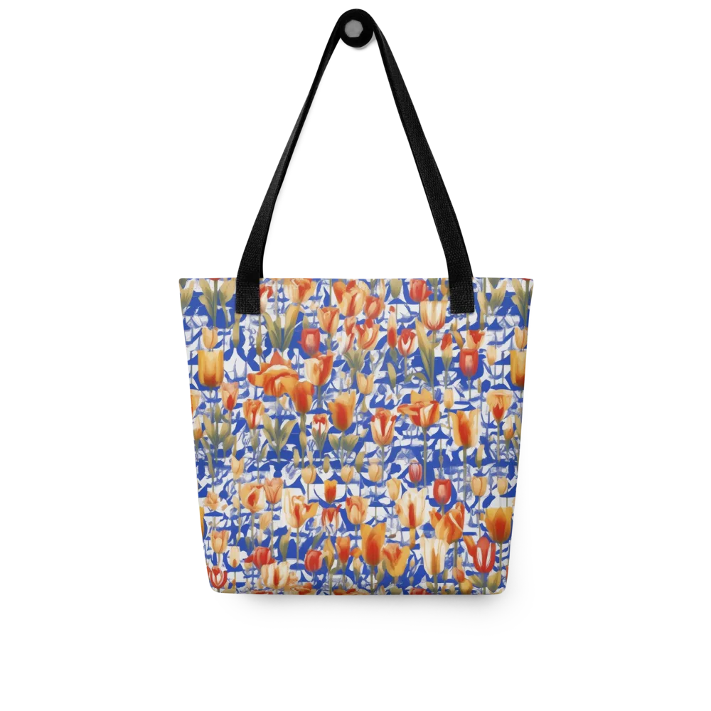 Cobalt Tulip Riot on Tote Bag — Front