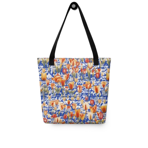 Cobalt Tulip Riot on a Tote Bag