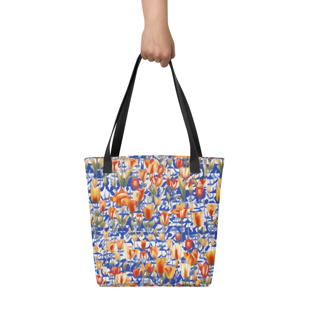 Cobalt Tulip Riot on Tote Bag — Front