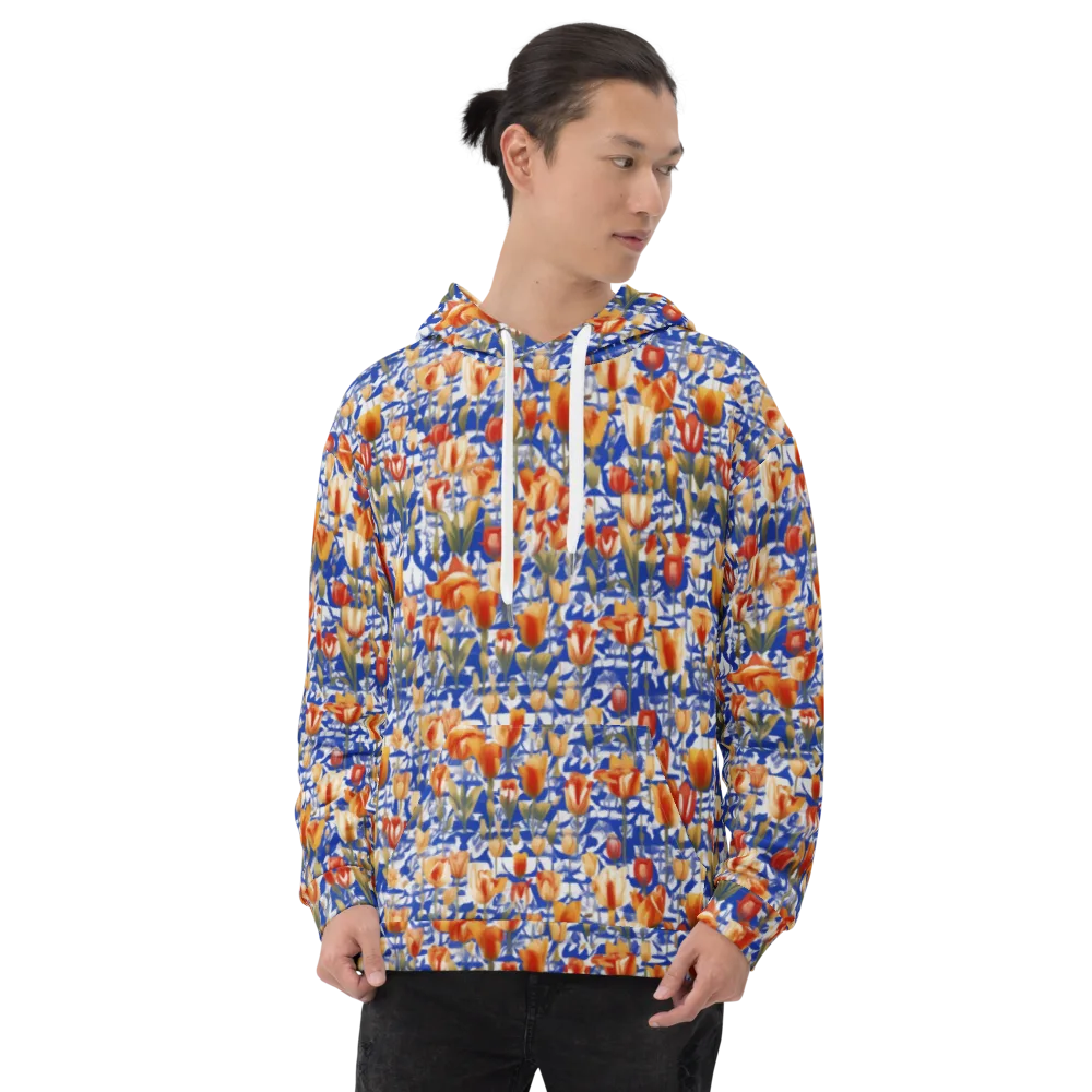 Cobalt Tulip Riot on Hoodie — Front