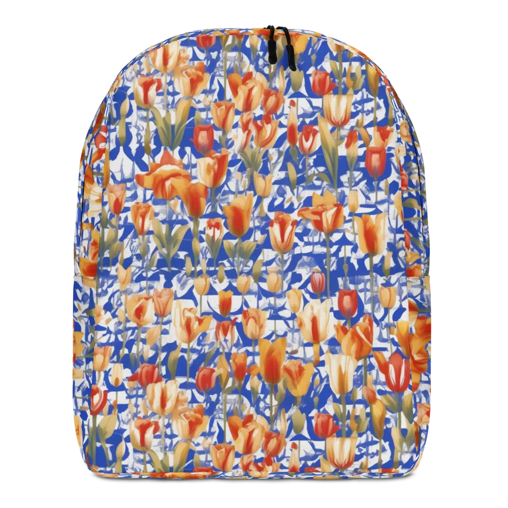 Cobalt Tulip Riot on Minimalist Backpack — Front